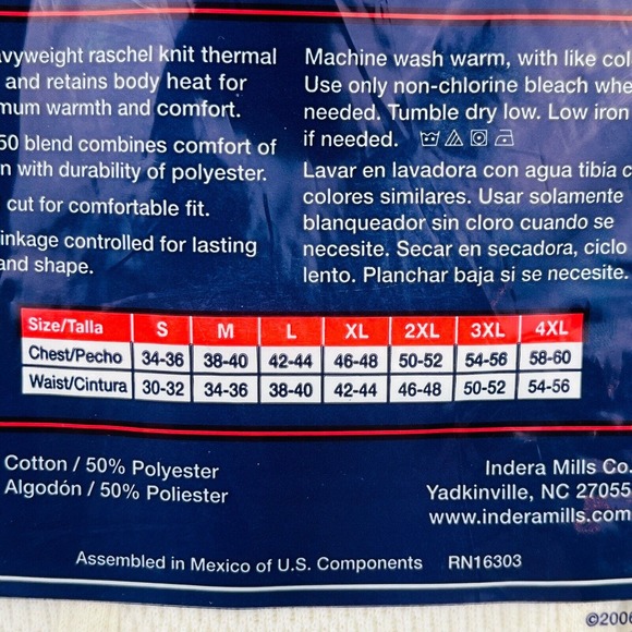 Mens 3XL Tall Man Indera Thermal Pants Raschel Knit Heavyweight 50-52 Waist - Picture 5 of 5